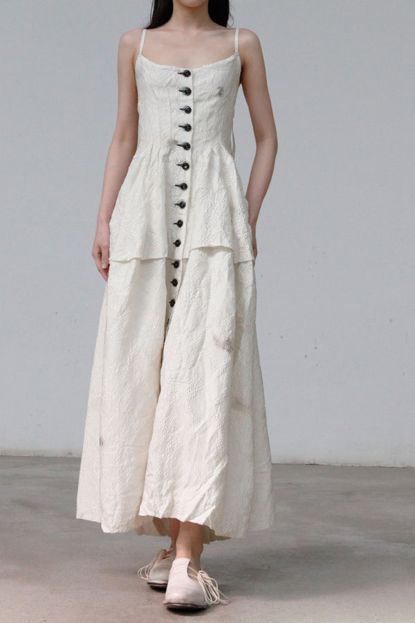 MUTEDANCE Off Shoulder Breasted Dress MD22SS73 Off-White PM26